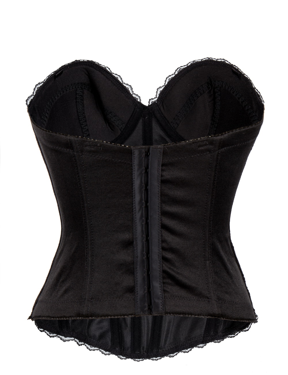 F66364  Skeleton with Heart & Floral Print Black Cotton Push Up Bustier Corset